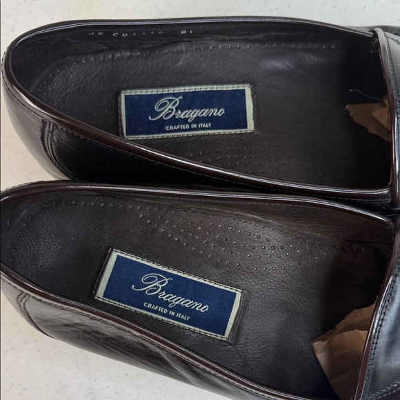 Bragano Cole Haan (MADE IN ITALY) Men’s Loafers Black Leather Tassels 9.5 - Picture 4 of 13